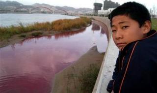 Yellow River, red from pollution.